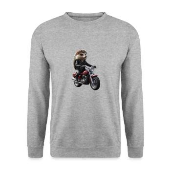 Herisson motard - Sweat-shirt Unisexe - gris chiné - Devant - Alina (178cm) & Michal (187cm)