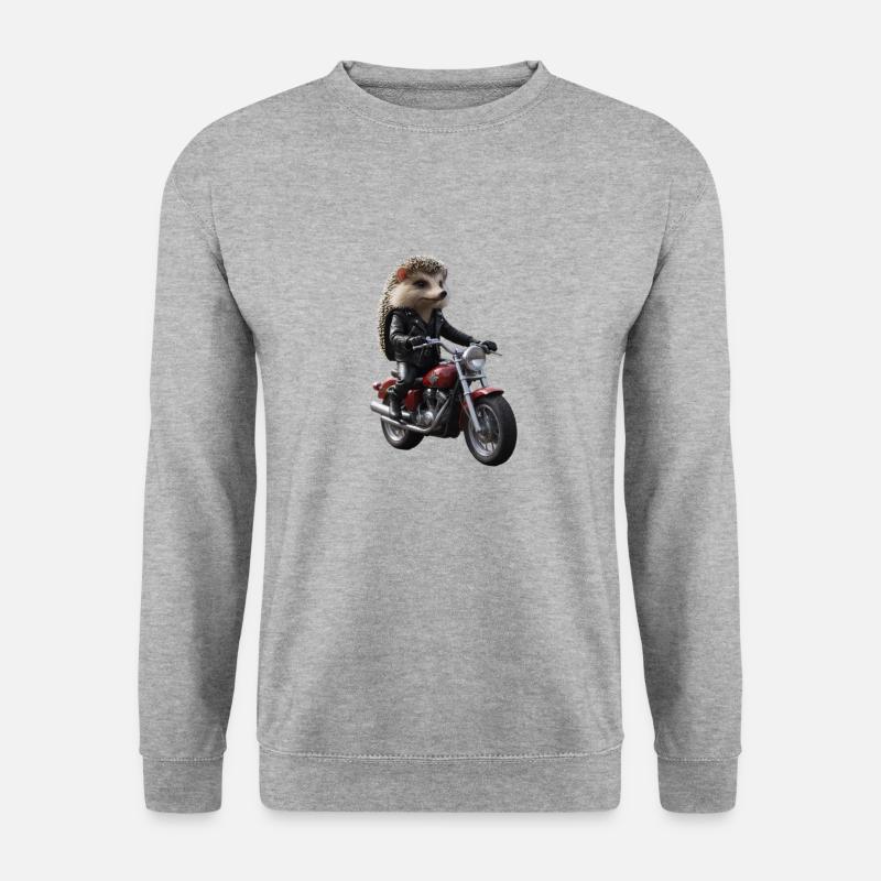 Biker-Igel - Unisex Pullover - Weißgrau meliert