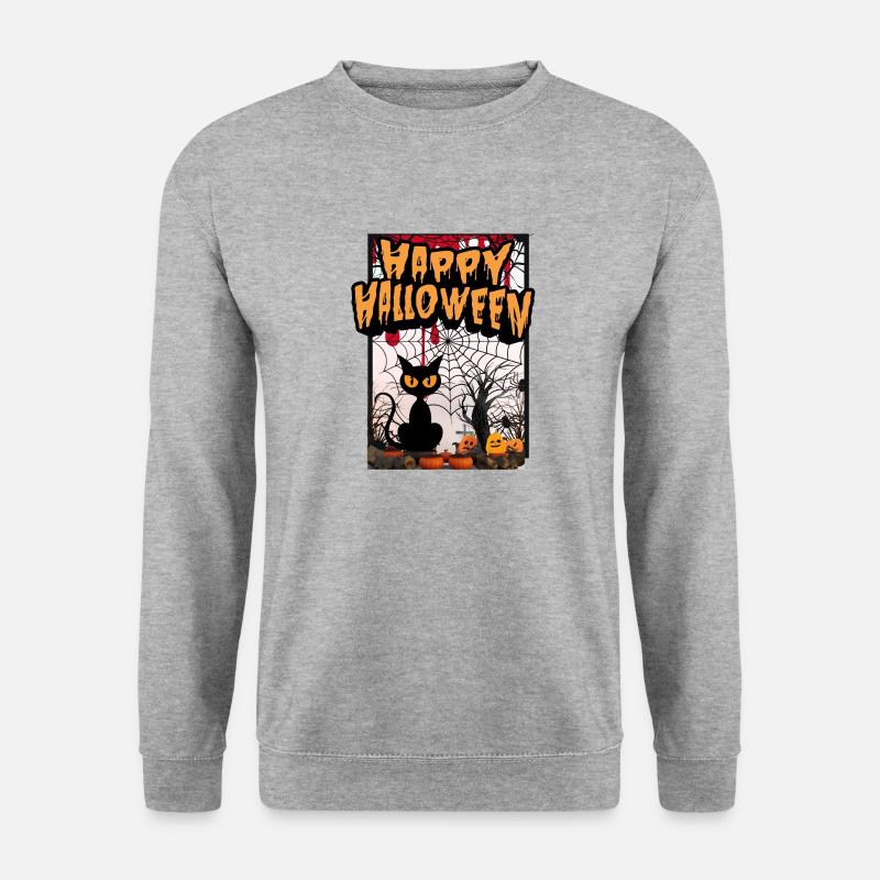 Happy Halloweenn - Unisex Pullover - Weißgrau meliert