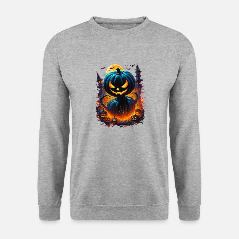Kürbismännchen - Unisex Pullover - Weißgrau meliert