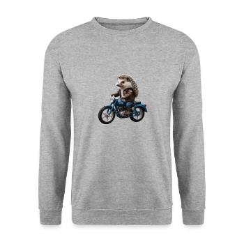 Hérisson motard - Sweat-shirt Unisexe - gris chiné - Devant - Alina (178cm) & Michal (187cm)