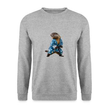 Marmotte sportive - Sweat-shirt Unisexe - gris chiné - Devant - Alina (178cm) & Michal (187cm)