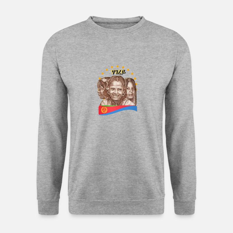 ሃገረይኤርትራ - Unisex Pullover - Weißgrau meliert