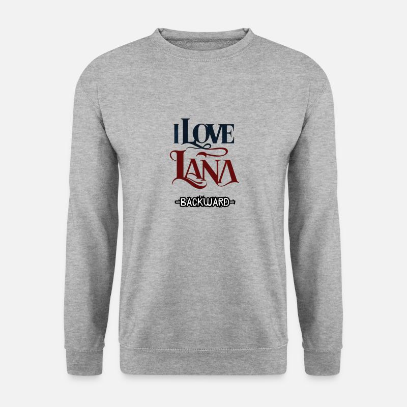 I LOVE LANA - backward - Unisex Pullover - Weißgrau meliert