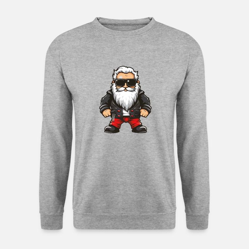 weihnachtsmann cool - Unisex Pullover - Weißgrau meliert