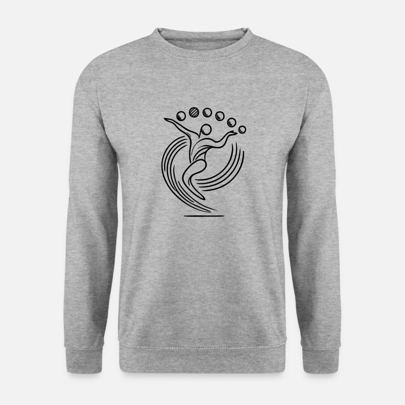 Jongleur Logo Jonglieren - Unisex Pullover - Weißgrau meliert