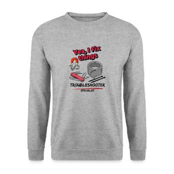 yes, I fix things - Unisex Sweatshirt - salt & pepper - Front - Alina (178cm) & Michal (187cm)