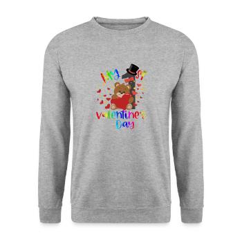 xoxo love you amore Flowers Women Valentine day 14 - Unisex Sweatshirt - salt & pepper - Front - Alina (178cm) & Michal (187cm)