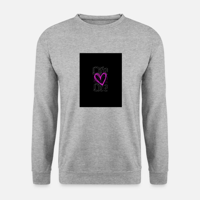 Life - Unisex Pullover - Weißgrau meliert