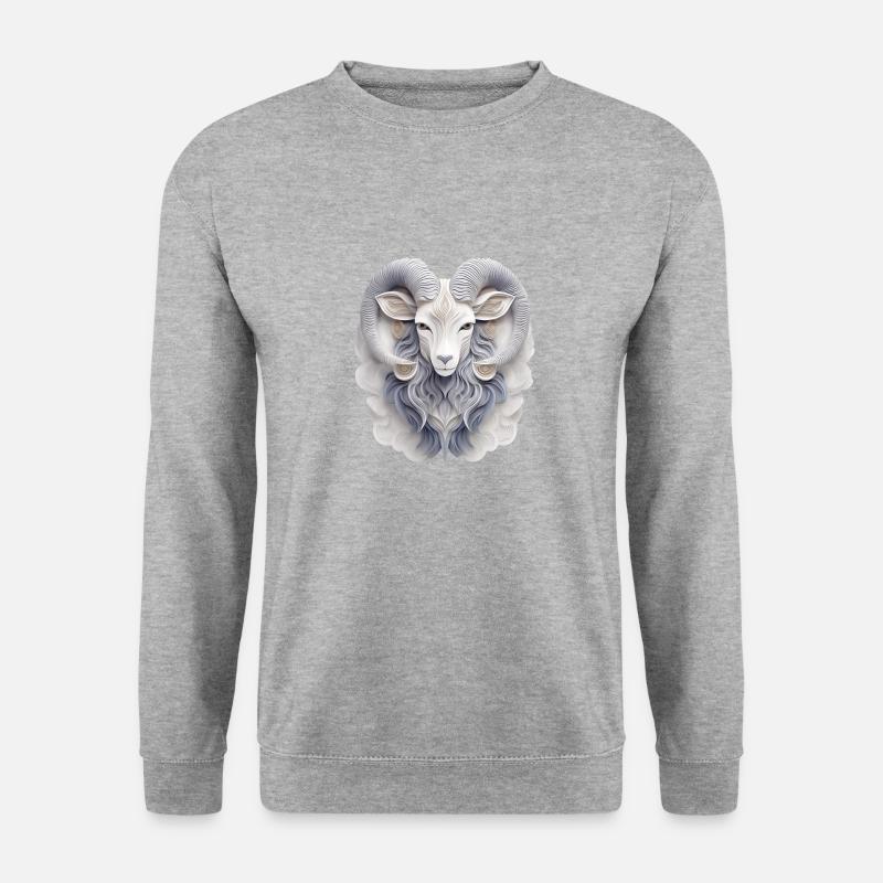 Sternzeichen Widder - Unisex Pullover - Weißgrau meliert