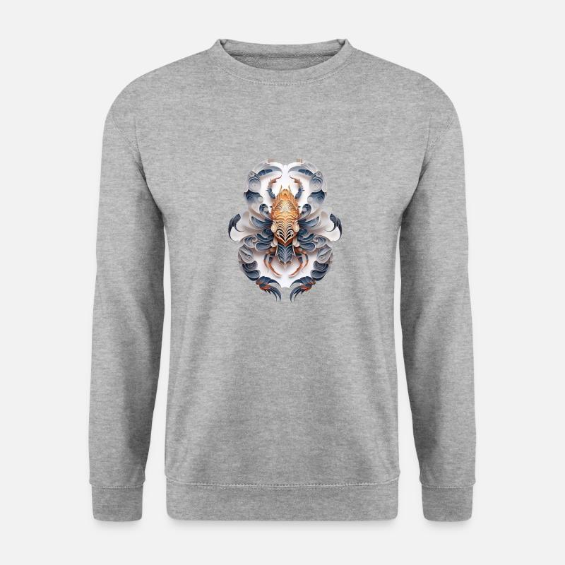 Sternzeichen Scorpion - Unisex Pullover - Weißgrau meliert