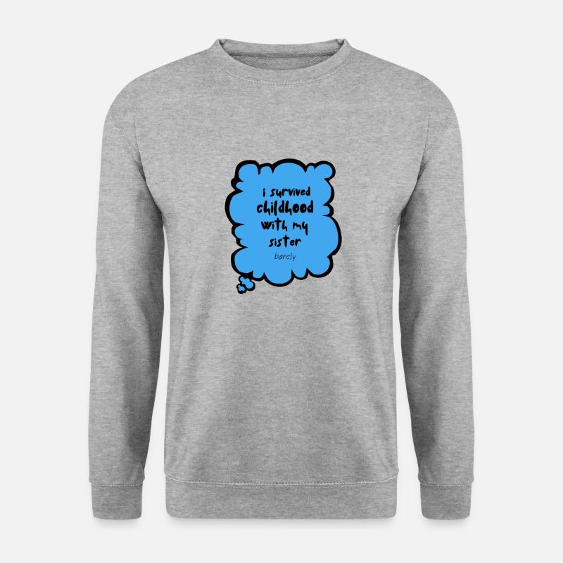 Ich habe die Kindheit mit meinen Geschwistern überlebt 2 - Unisex Pullover - Weißgrau meliert