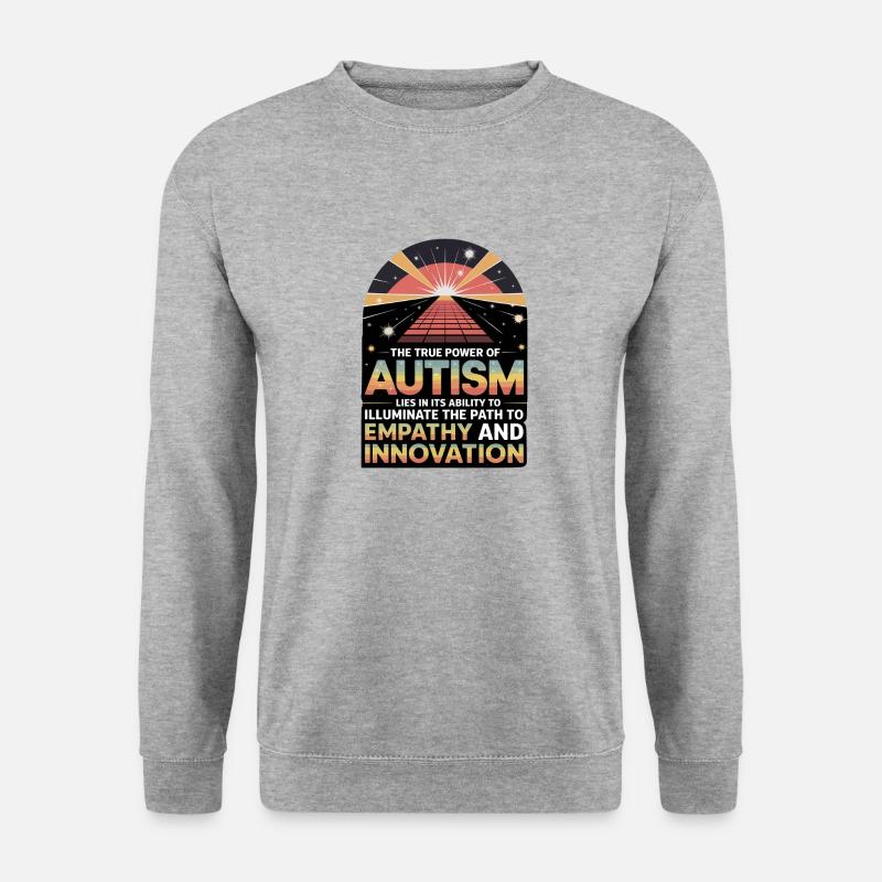 Die wahre Kraft von Autismus - Empathie & Innovation. - Unisex Pullover - Weißgrau meliert