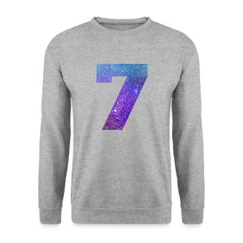 Number 7 galaxy - Unisex Sweatshirt - salt & pepper - Front - Alina (178cm) & Michal (187cm)
