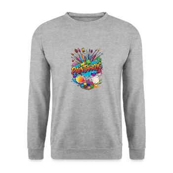 Painter Painting Child Gift - Unisex Sweatshirt - salt & pepper - Front - Alina (178cm) & Michal (187cm)