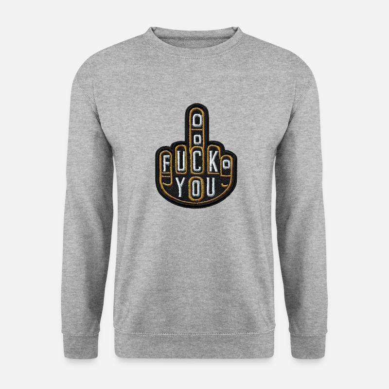 Fick dich - Unisex Pullover - Weißgrau meliert