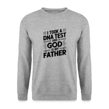 DNA test done, God is my father! Christian - Unisex Sweatshirt - salt & pepper - Front - Alina (178cm) & Michal (187cm)