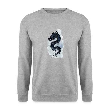 Cadeau de la mythologie de la Chine du dragon - Sweat-shirt Unisexe - gris chiné - Devant - Alina (178cm) & Michal (187cm)