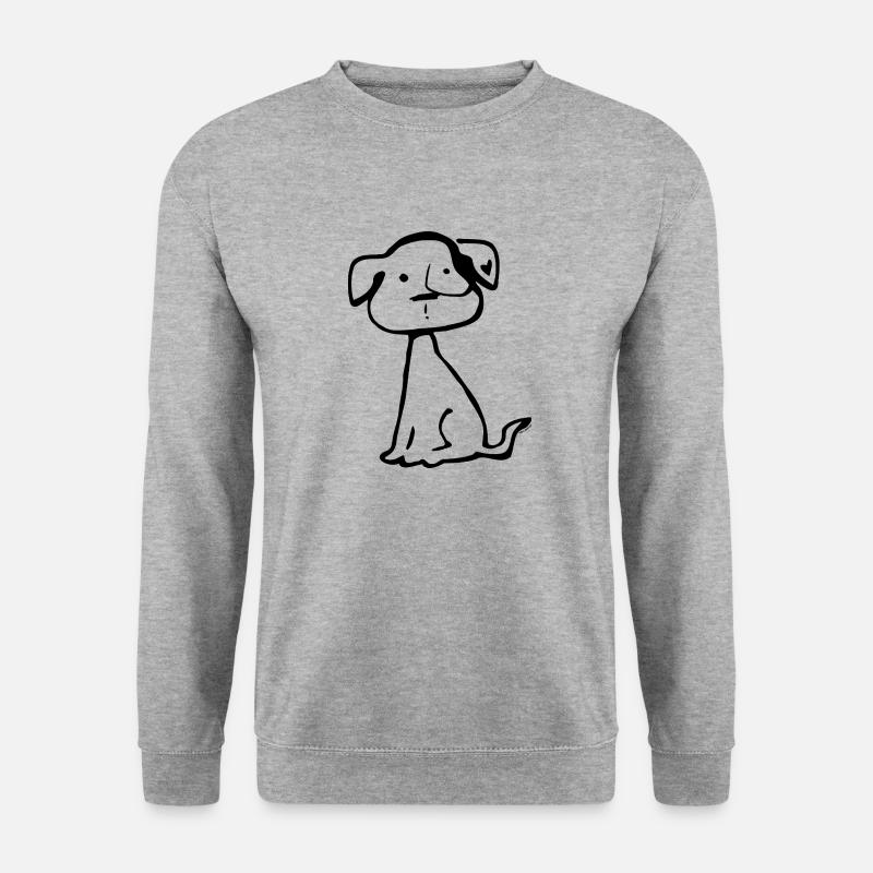 Hund - Unisex Pullover - Weißgrau meliert