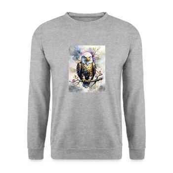 weisskopfseeadler - Unisex Pullover - Weißgrau meliert - Vorne - Alina (178cm) & Michal (187cm)