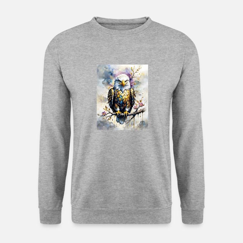 weisskopfseeadler - Unisex Pullover - Weißgrau meliert