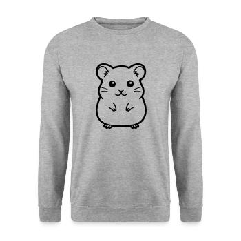 hamster - Unisex Sweatshirt - salt & pepper - Front - Alina (178cm) & Michal (187cm)