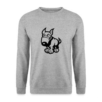 comic_dog - Sweat-shirt Unisexe - gris chiné - Devant - Alina (178cm) & Michal (187cm)