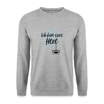 Ich bin eine Hexe - Unisex Pullover - Weißgrau meliert - Vorne - Alina (178cm) & Michal (187cm)