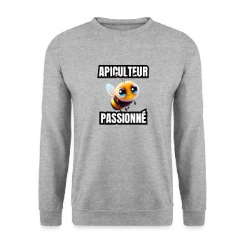 apiculteur passionné - Sweat-shirt Unisexe - gris chiné - Devant - Alina (178cm) & Michal (187cm)