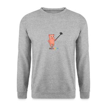 Funny Pig Instaham-Instagram - Unisex Sweatshirt - salt & pepper - Front - Alina (178cm) & Michal (187cm)