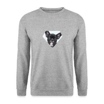 French Bulldog - Frenchie - Unisex Sweatshirt - salt & pepper - Front - Alina (178cm) & Michal (187cm)