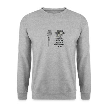 Le groupe - Le chanteur - Frontman - Sweat-shirt Unisexe - gris chiné - Devant - Alina (178cm) & Michal (187cm)