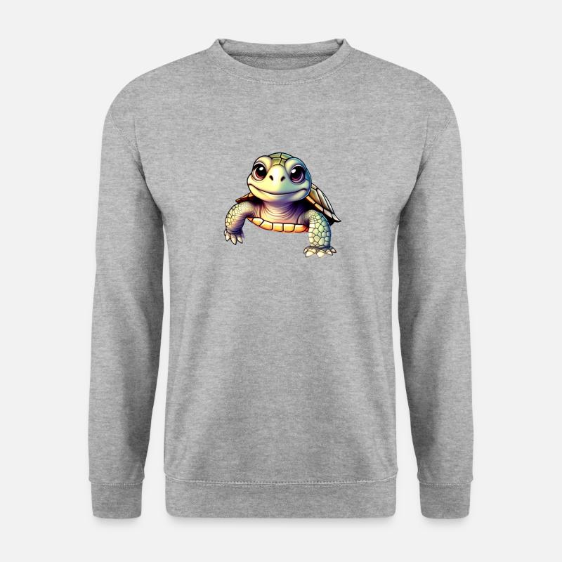 Schildkröte - Unisex Pullover - Weißgrau meliert