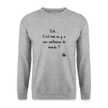 Kaameløtt - Réplique Culte - Léodagan - Humour - Sweat-shirt Unisexe - gris chiné - Devant - Alina (178cm) & Michal (187cm)