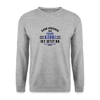 Azubi Polier Lehre Ausbildung Polierausbildung - Unisex Pullover - Weißgrau meliert - Vorne - Alina (178cm) & Michal (187cm)