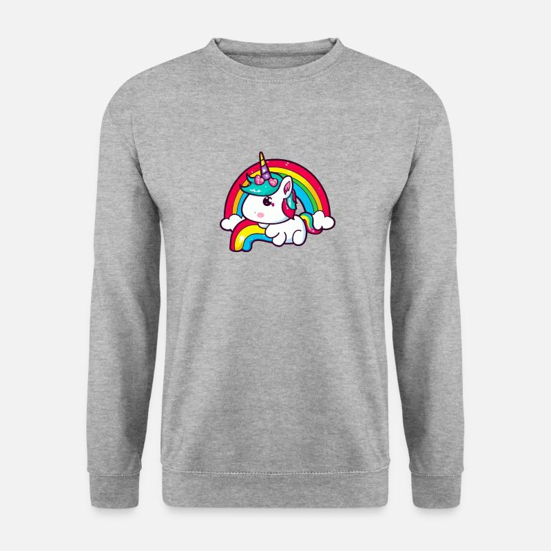 Unicorn rainbow - Unisex Pullover - Weißgrau meliert