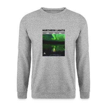 Northern Lights Northern Lights Scandinavia Design - Unisex Sweatshirt - salt & pepper - Front - Alina (178cm) & Michal (187cm)