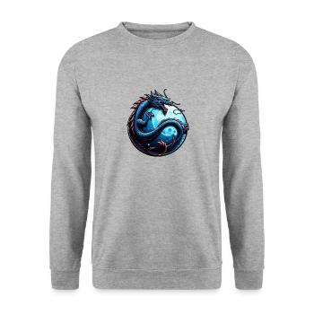 Art mystique du cercle du dragon bleu - Sweat-shirt Unisexe - gris chiné - Devant - Alina (178cm) & Michal (187cm)