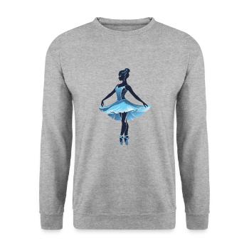 Ballet Dancer Illustration - Sports Design - Unisex Pullover - Weißgrau meliert - Vorne - Alina (178cm) & Michal (187cm)
