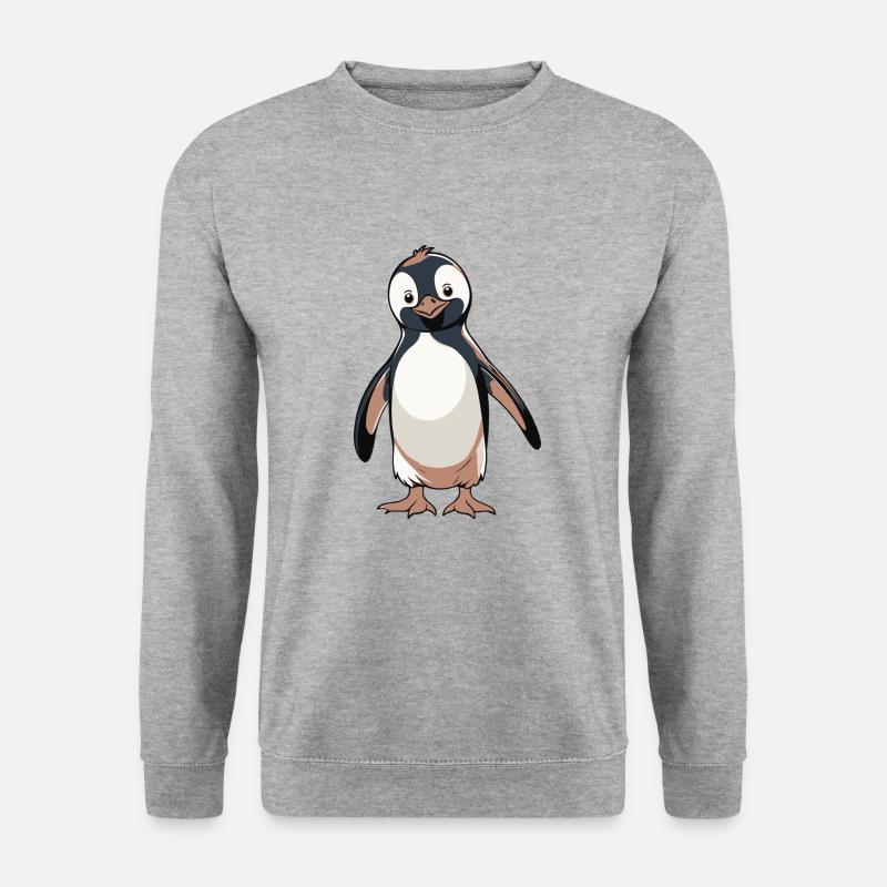 Penguin - Cute Animal Sticker - Unisex Pullover - Weißgrau meliert