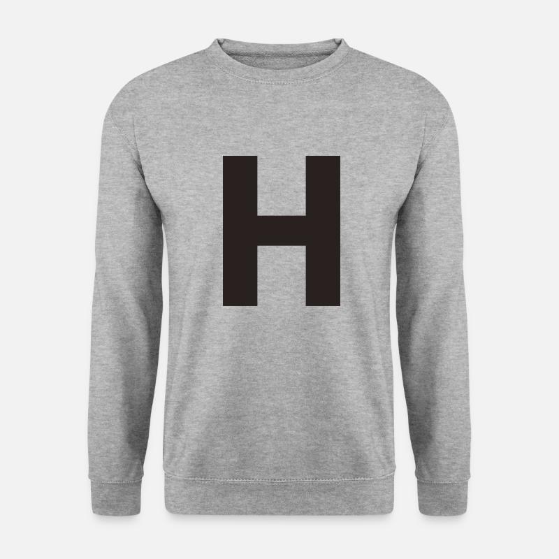 H - Unisex Pullover - Weißgrau meliert
