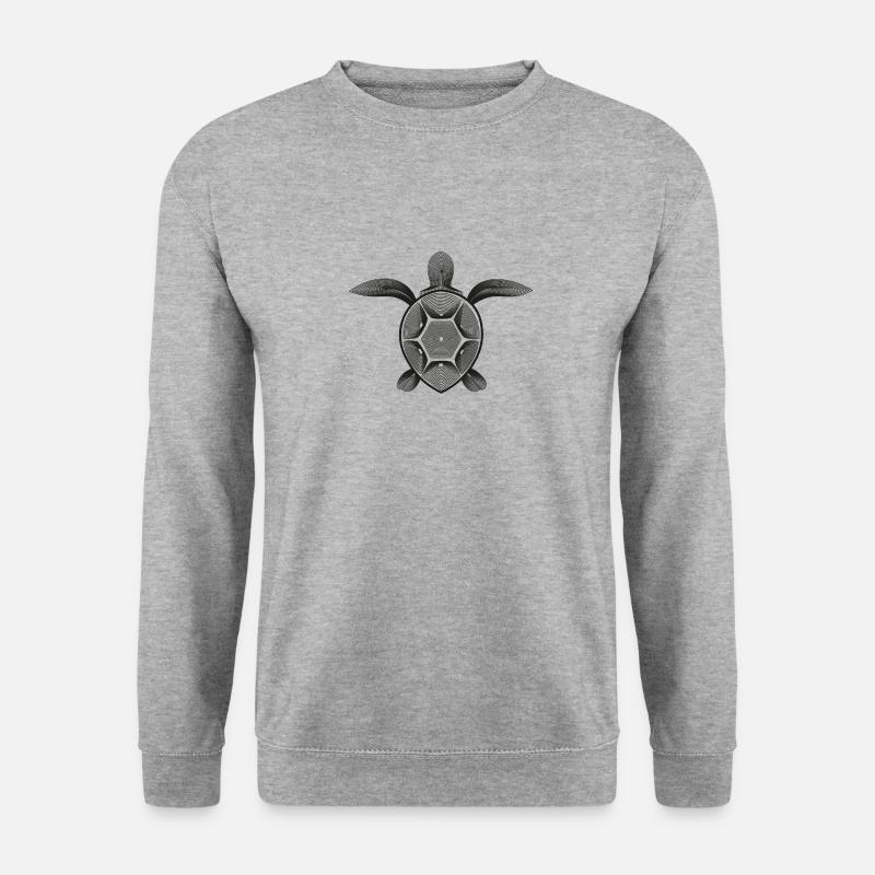 Schildkröte - Unisex Pullover - Weißgrau meliert
