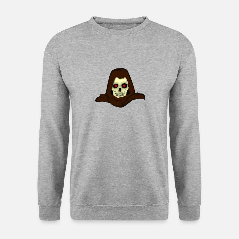 Totenkopf - Unisex Pullover - Weißgrau meliert
