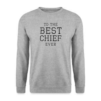 to the best chief ever - Unisex Pullover - Weißgrau meliert - Vorne - Alina (178cm) & Michal (187cm)