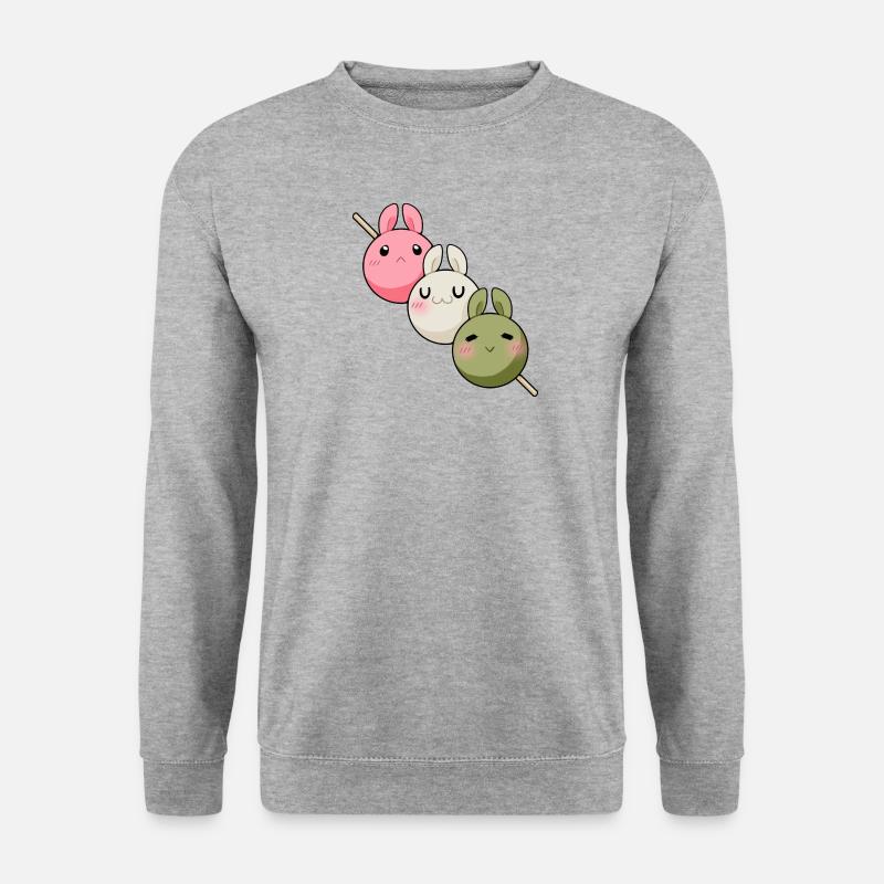 Kawaii Dango Häschen - Unisex Pullover - Weißgrau meliert