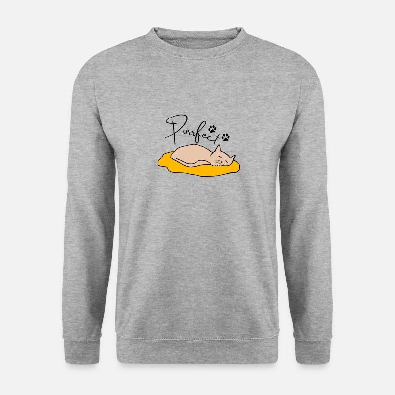 Purrfect - Unisex Pullover - Weißgrau meliert