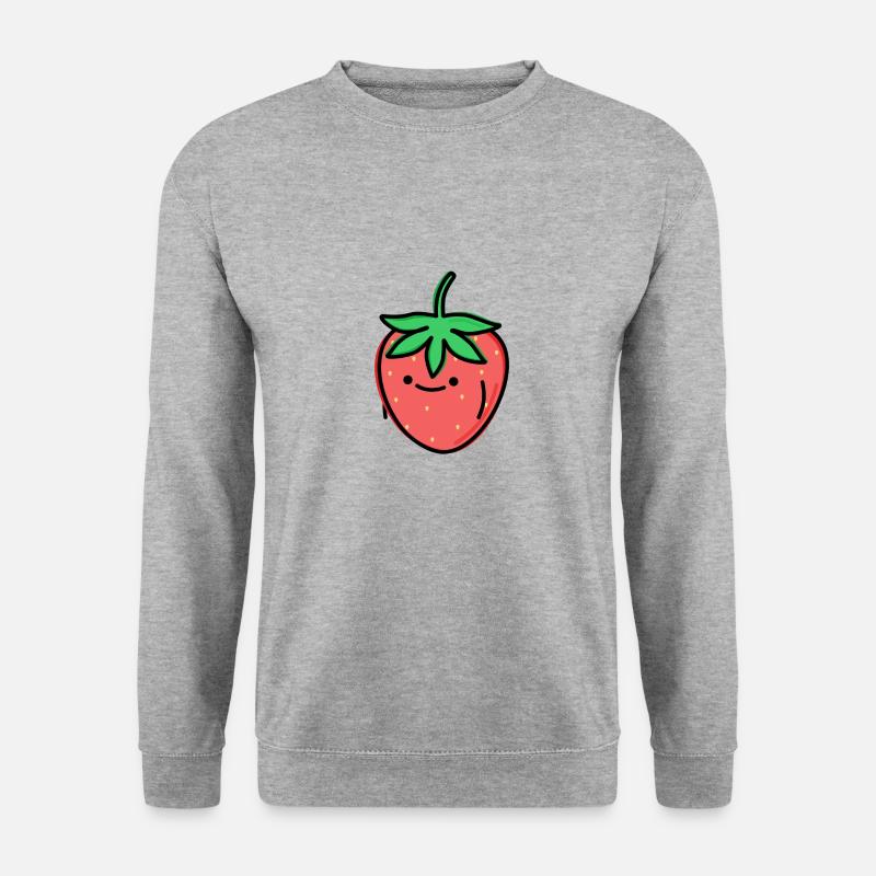 Süße Erdbeere - Unisex Pullover - Weißgrau meliert