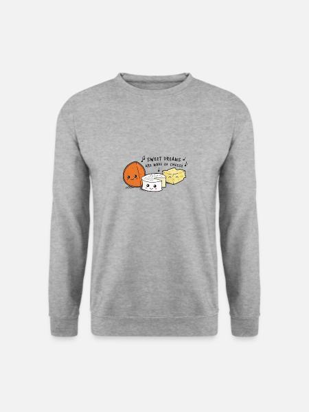 Käse sweet dreams - Unisex Pullover - Weißgrau meliert