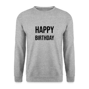 Bon anniversaire - Sweat-shirt Unisexe - gris chiné - Devant - Alina (178cm) & Michal (187cm)