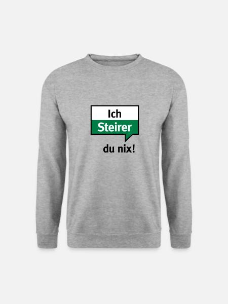 Ich Steirer – du nix - Unisex Pullover - Weißgrau meliert